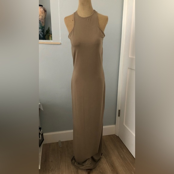Skims Khaki Smooth Lounge Open Back Maxi Dress - NWT - Picture 4 of 8